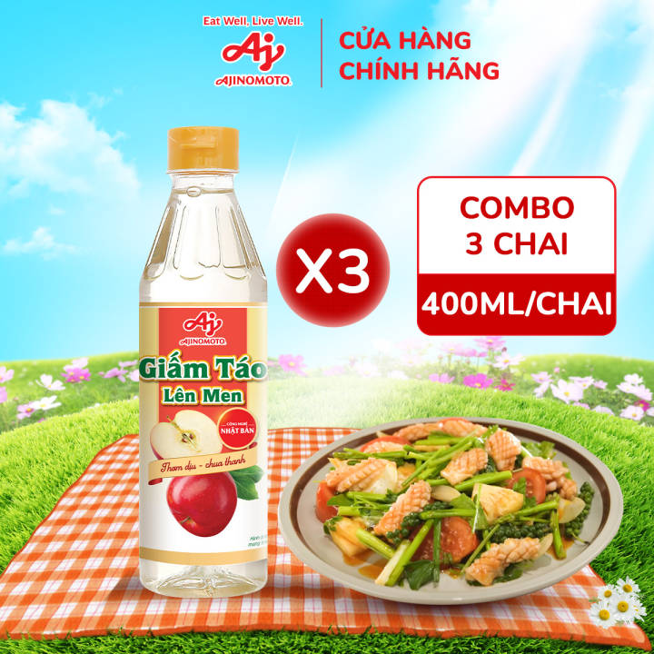 Combo 3 Chai Giấm Táo Lên Men 400ml