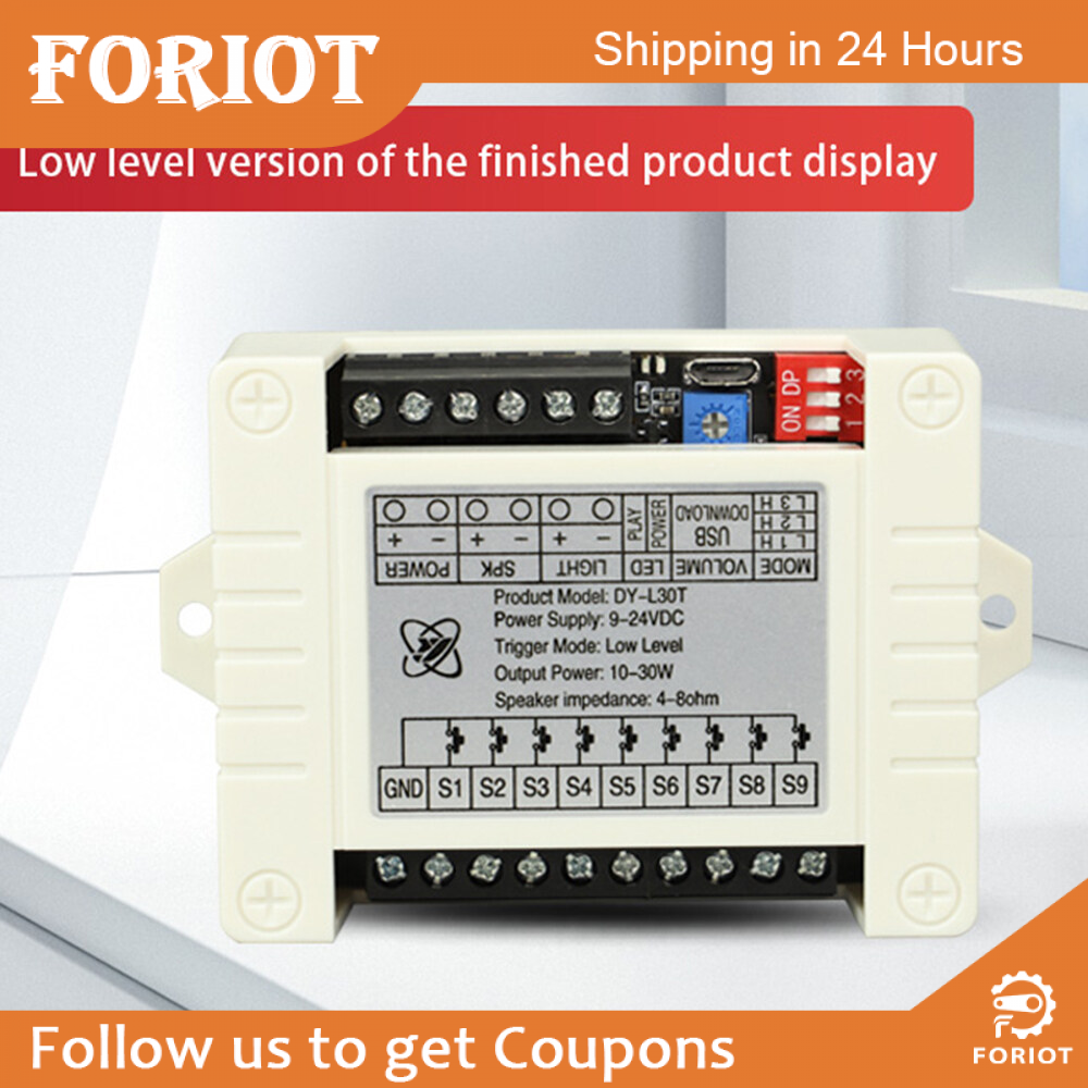 Foriot Shockley DC9-24V 30W Voice Playback Module MP3 Trigger Player Amplifier Board SD/TF Card for DIY Gift