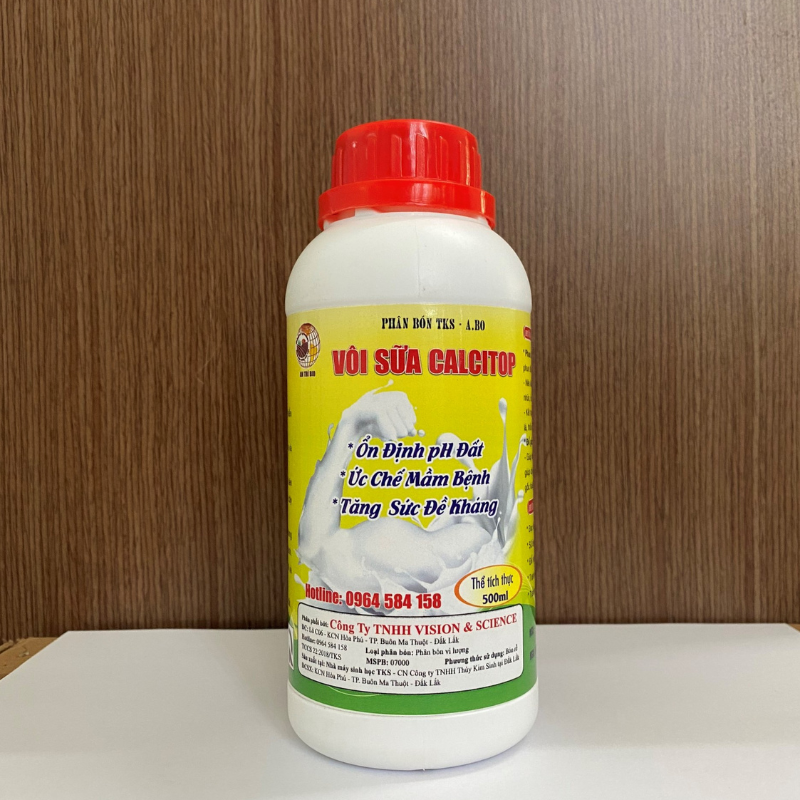 Nâng pH Đất, Hạ  Phèn Nhanh -  Phân Bón Cao Cấp - TKS VÔI SỮA (Chai 500ml)