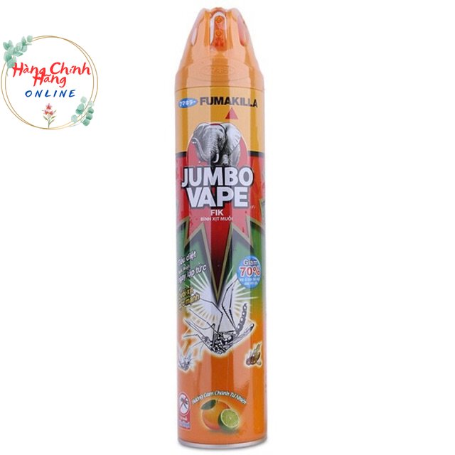 Bình xịt côn trùng Jumbo Vape 600ml SUPER hương cam & chanh tự nhiên với thiết kế 2 vòi xịt cực mạnh -Tiêu diệt Côn trùng ngay lập tức