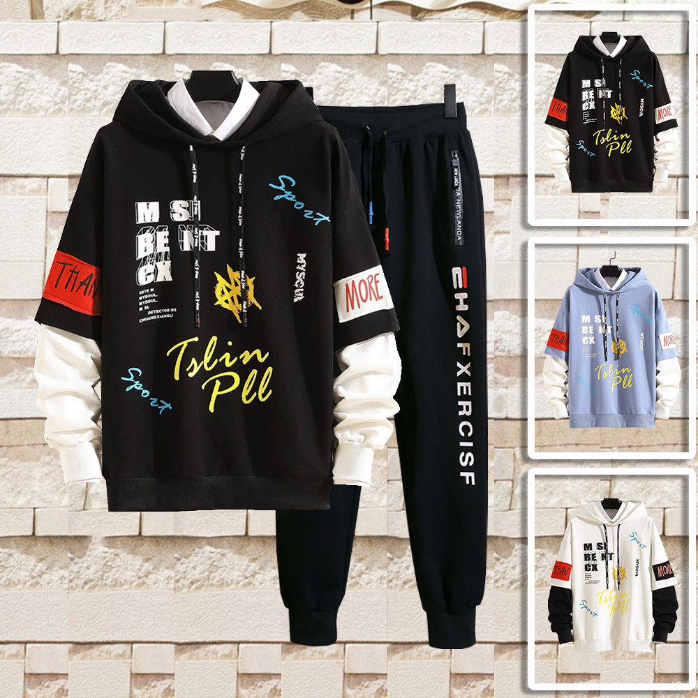 Bộ Quần Áo Nỉ Nam Áo Hoodies Có Mũ Trùm Đầu Phối Hoạ Tiết Chữ Sport Kết Hợp Quần Jogger Khoá Túi Bo Ống Đơn Giản Thời Trang Hot Trend FORHIMCS2 SET NAM 90000142