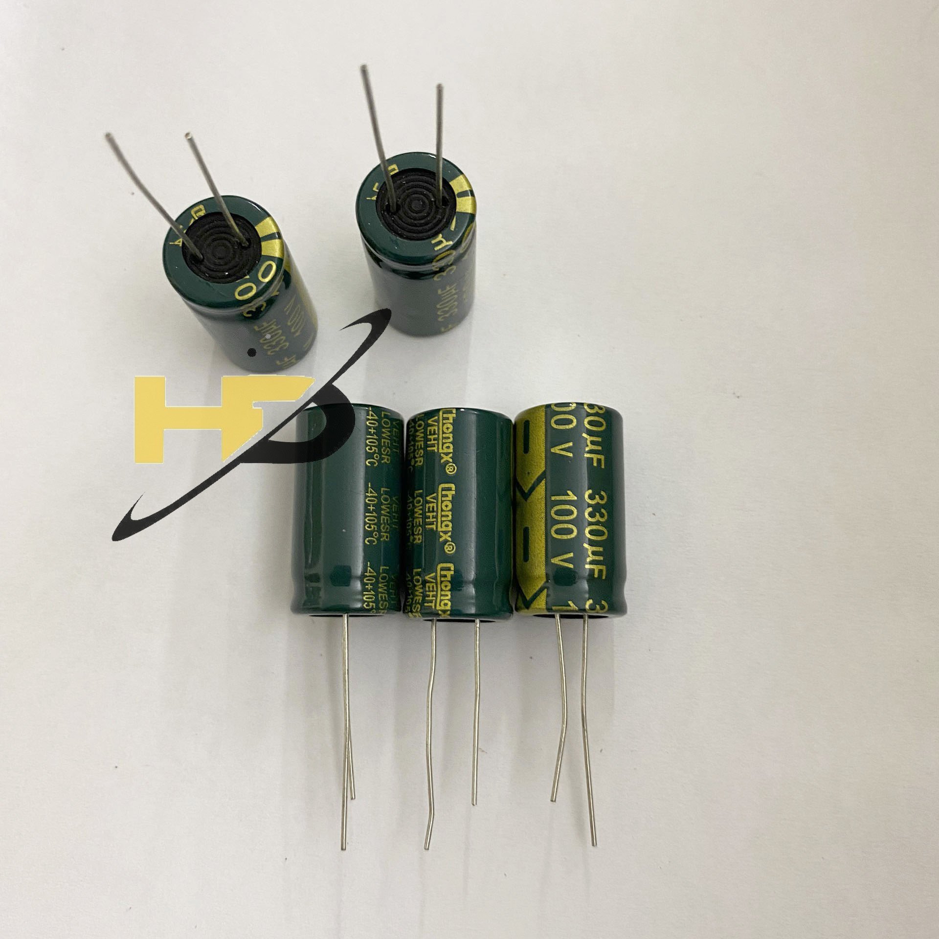 Combo 5 Con Tụ Hóa 100V 330uF Tần Số Cao, Tụ Điện Phân Cực Loại Tốt