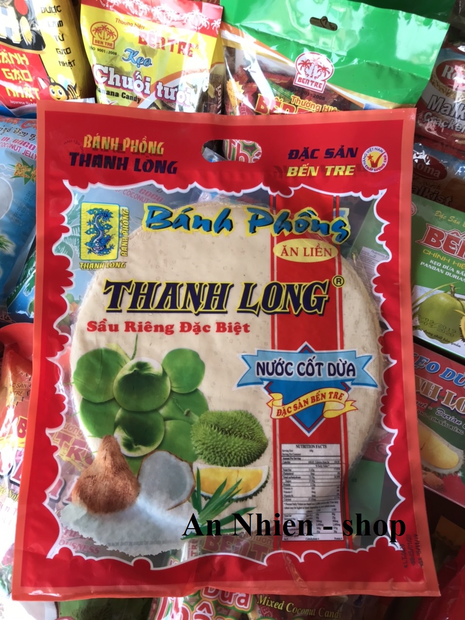 Bánh phồng sữa Thanh Long sầu riêng
