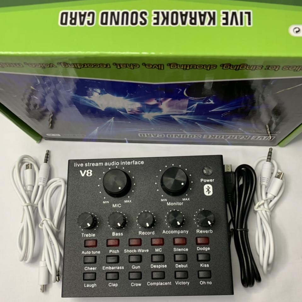 [HCM]Sound card live stream V8 kết nối Bluetooth phiên bản mới