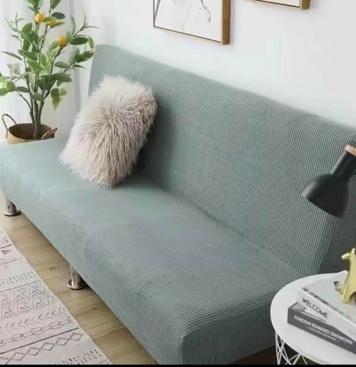 Áo bọc sofa giường nhung gân