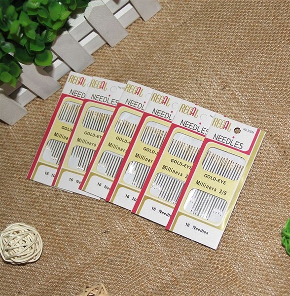 [HCM]Vỉ 16 cây kim may cán vàng.
