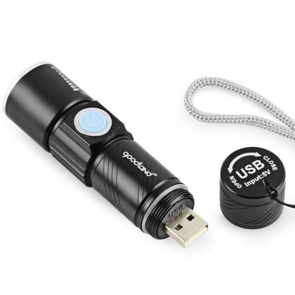 [HCM]Đèn pin led mini zoom cổng sạc USB siêu sáng
