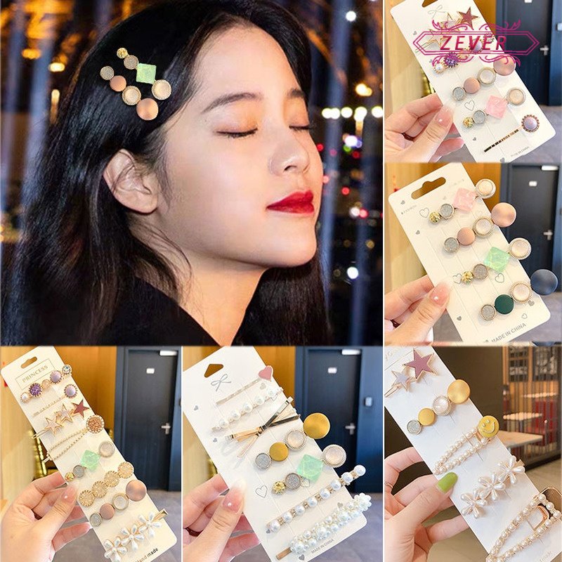 Set kẹp tóc hình ngôi sao đính đá lấp lánh