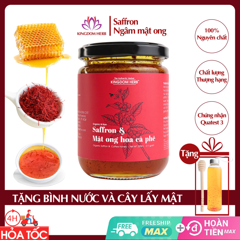 Saffron ngâm mật ong Kingdom thượng hạng hộp 311g, nhụy hoa nghệ tây mật ong nguyên chất 100% nhập khẩu