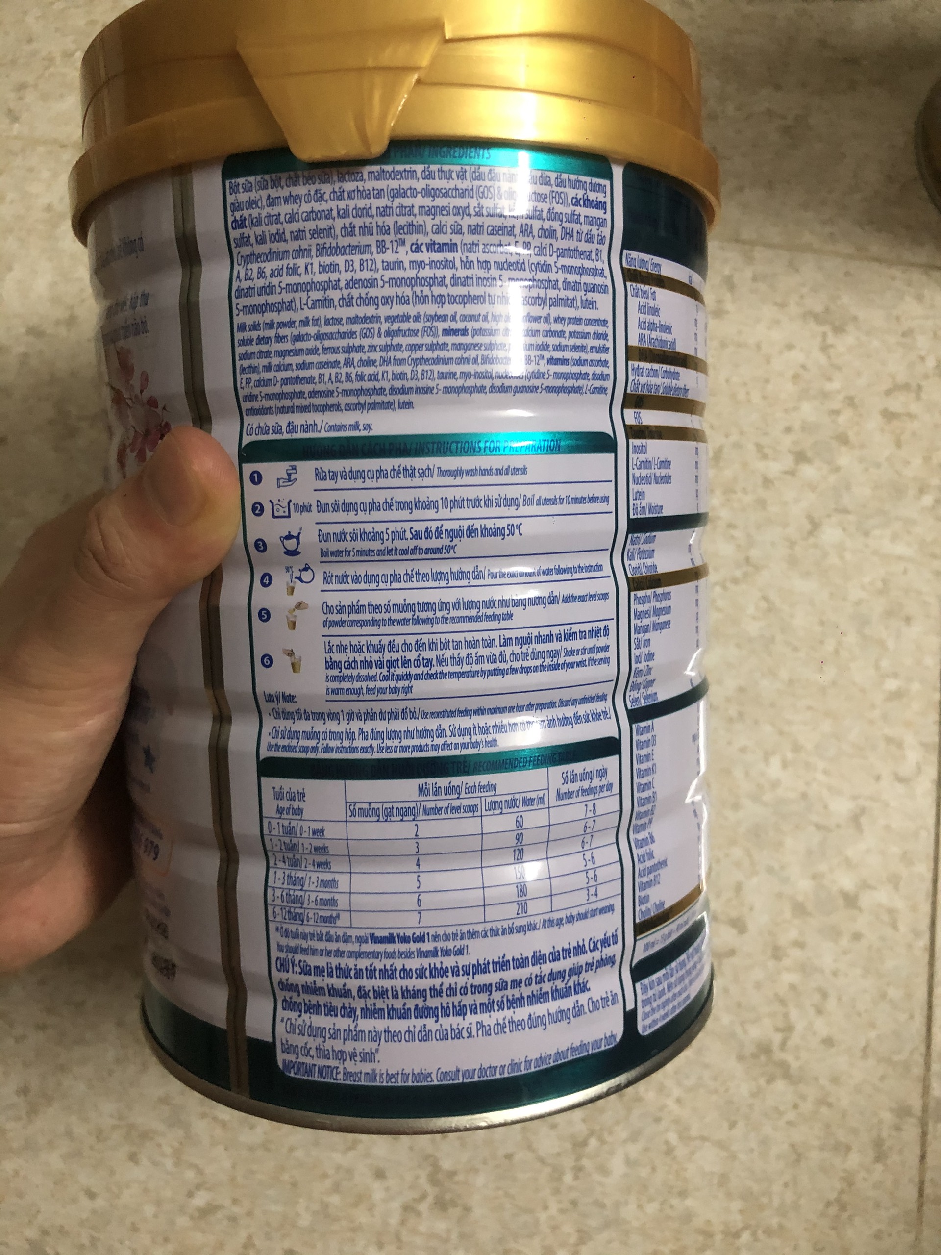 Sữa bột Yoko Gold số 1 lon 850g