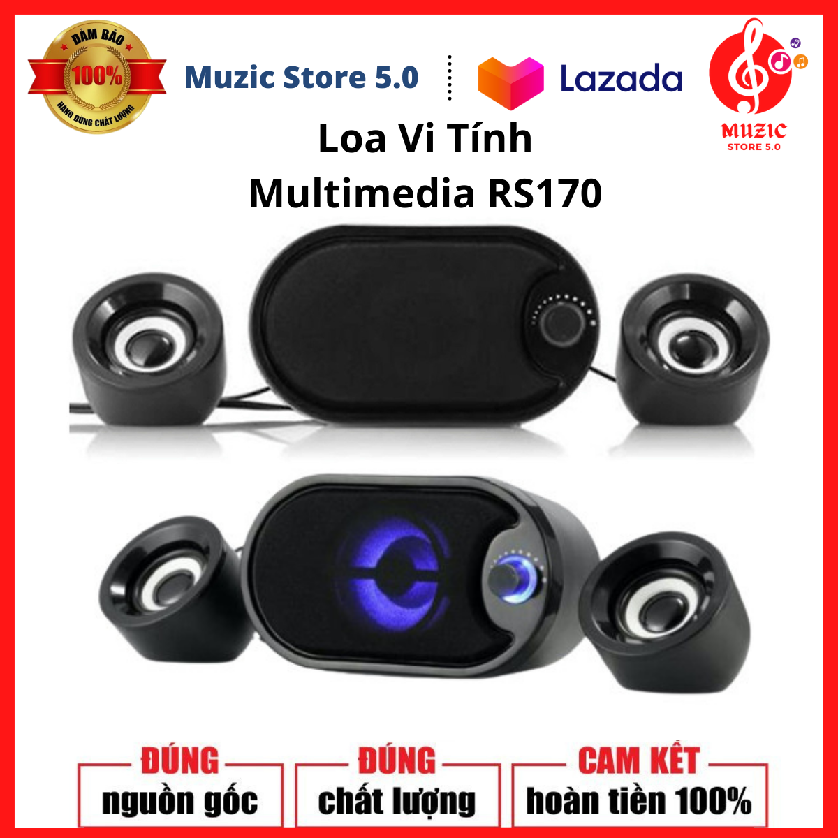 Loa vi tính multimedia rs170, loa máy tính multimedia rs170 2 loa treble, loa vi tính/laptop robot rs170 stereo portable, hàng chính hãng bảo hành 12 tháng