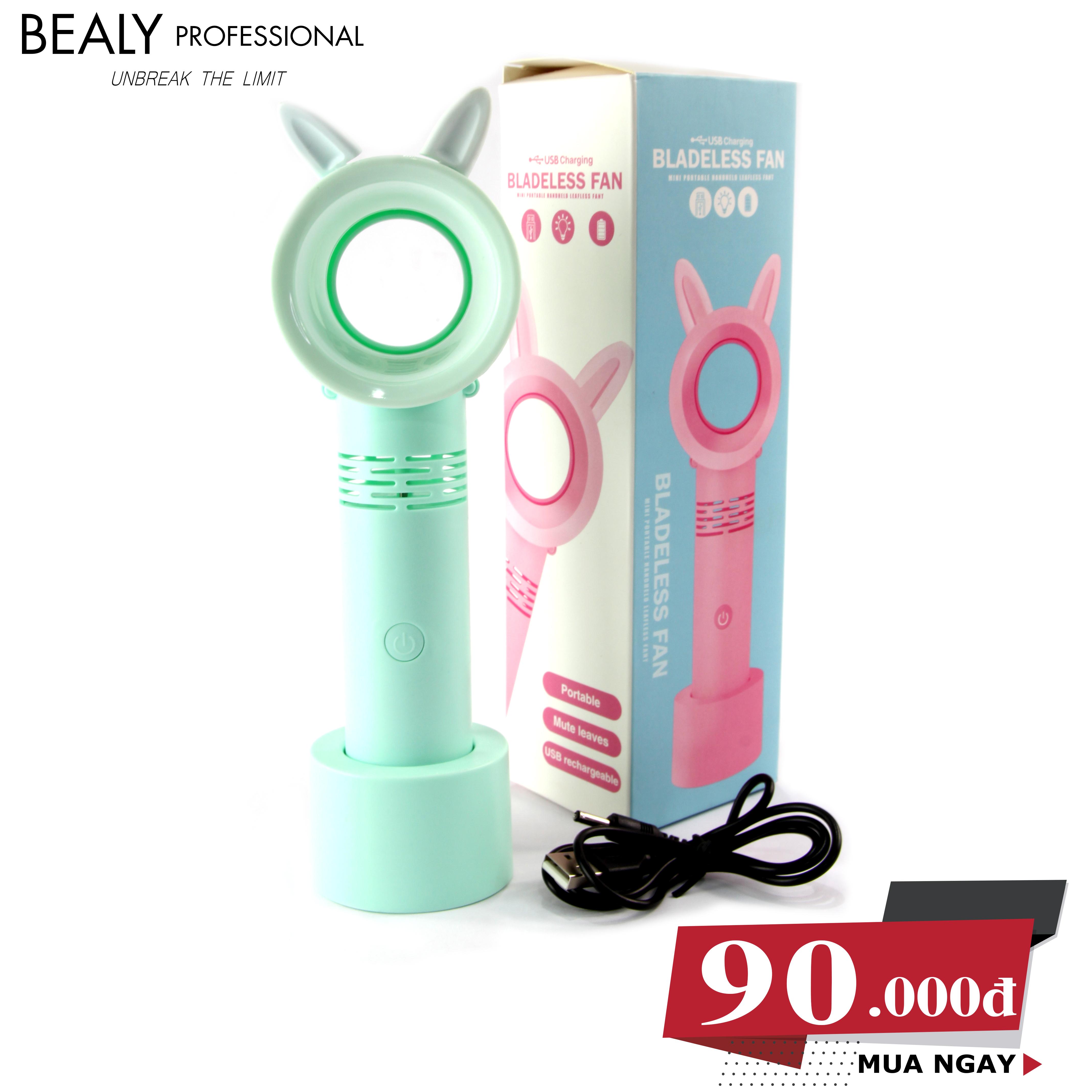 QUẠT MINI CẦM TAY KHÔNG CÁNH ĐÈN LED