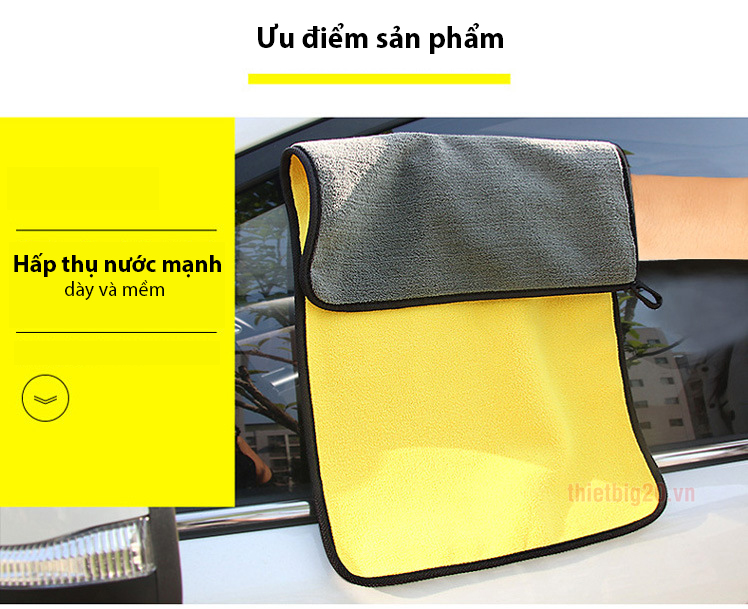 Khăn lau rửa xe 2 lớp khăn đa năng KHANVA