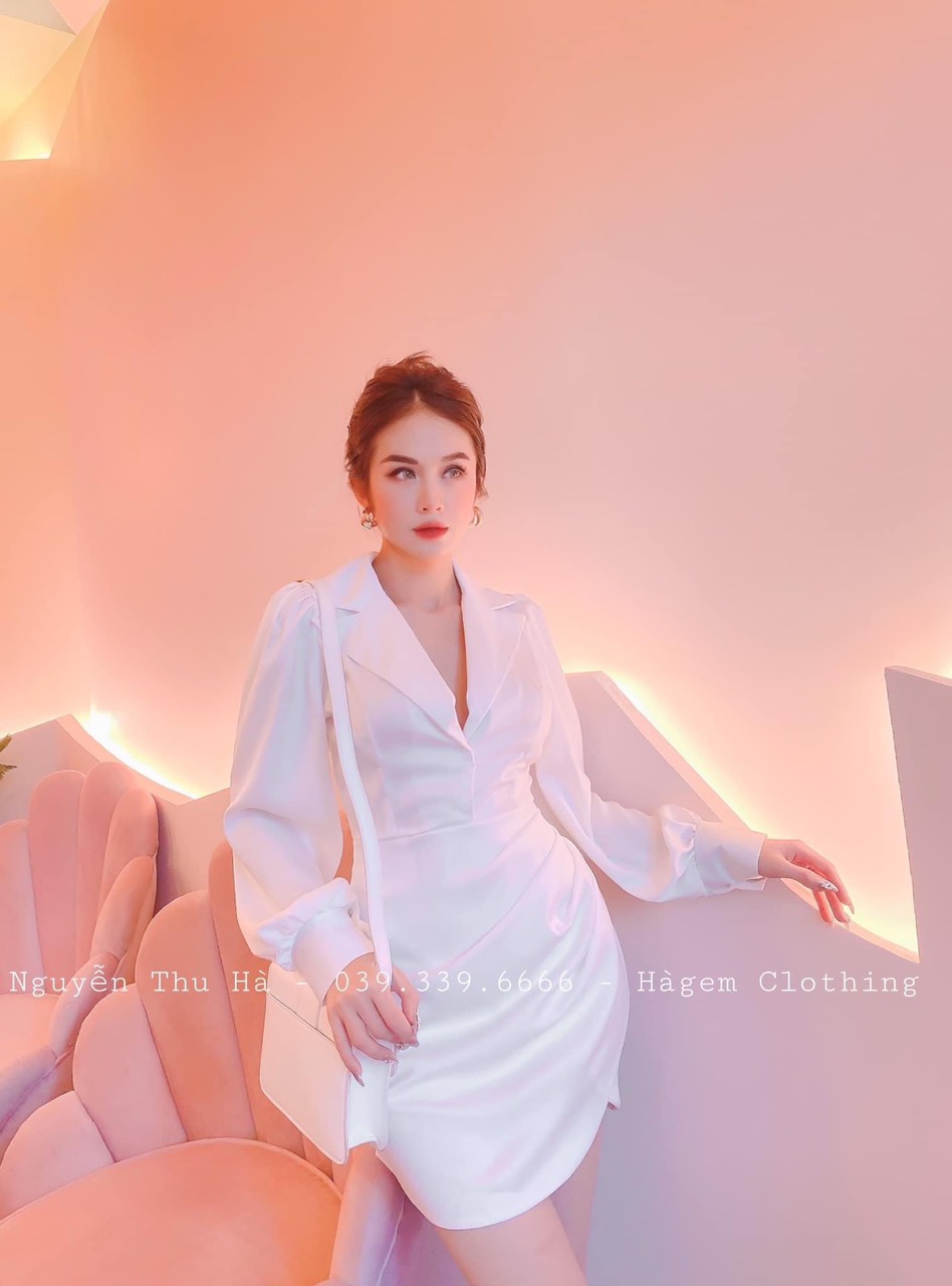 Váy lụa cột eo