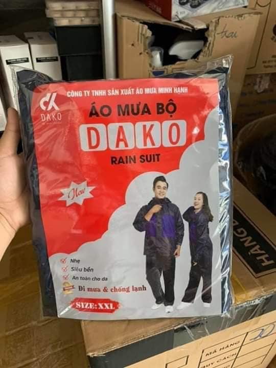 Áo Mưa Bộ Cao Cấp Vải Dù - Có dây phản quang ( Gồm Quần + Áo + Nón )