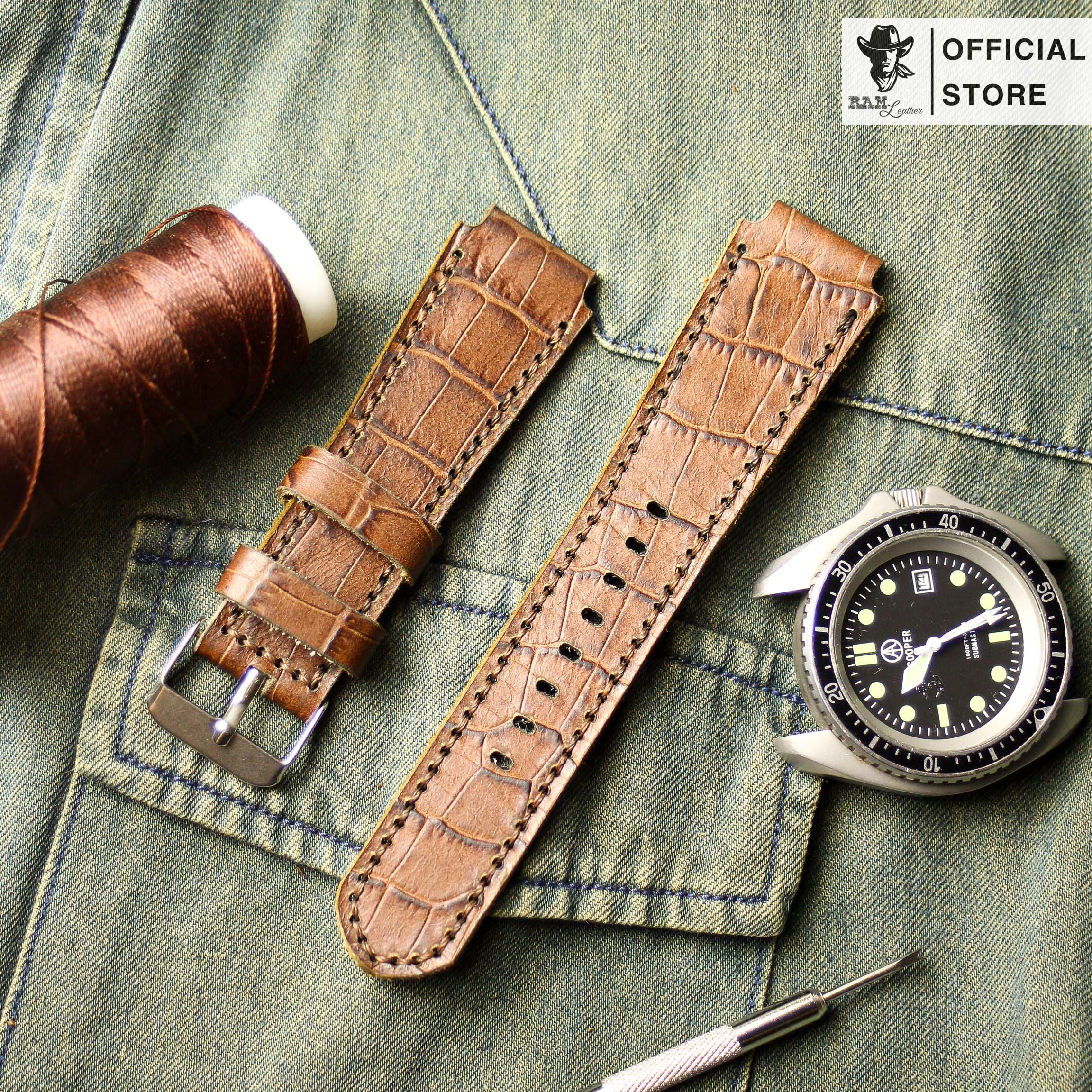 WATCH STRAPS DOUBLE COW LEATHER REAL