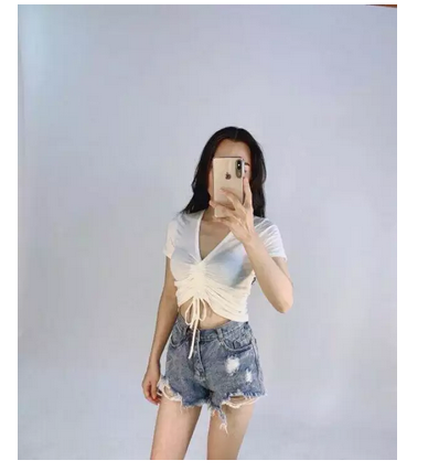 Áo Croptop Tay ngắn rút dây
