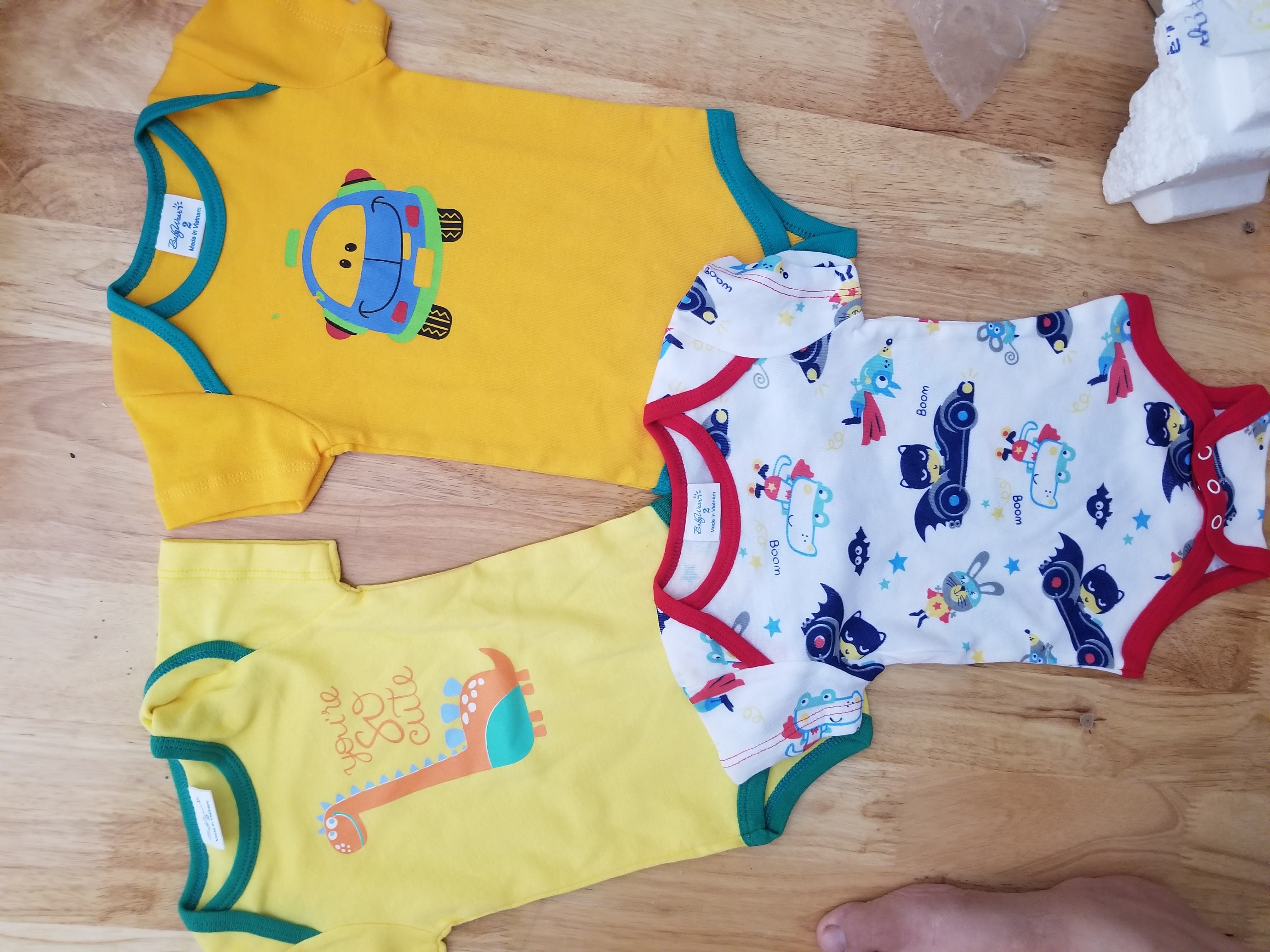 Set 3 bộ body cho bé trai, bé gái từ 0-12 tháng (có 4 size 1,2,3,4)