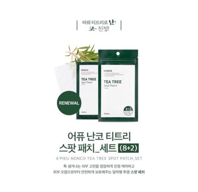 Miếng dán mụn Apieu Nonco Tea Tree Spot Patch