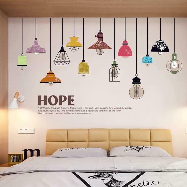 DECAL DÁN TƯỜNG CHÙM ĐÈN HOPE
