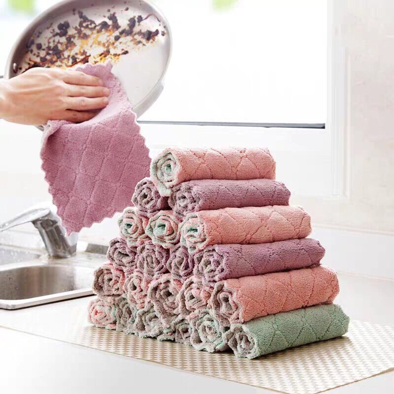 Wipes kitchen multi-purpose 2 face thick mellowed, lightning 10 PCs cleaning cloth kitchen multi-purpose 2 face super absorbent soft smooth convenience