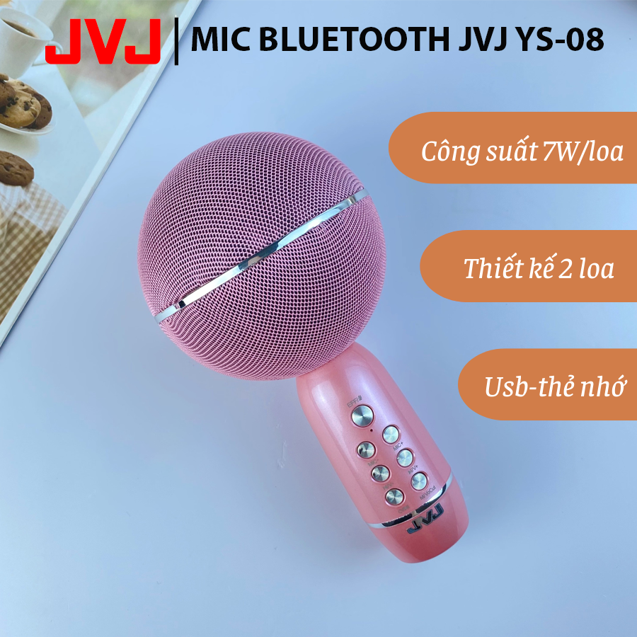 Micro Karaoke Bluetooth YS98 JVJ kèm loa không dây tích hợp giả giọng, thu âm chất lượng nhu sound card - kèm bộ thu tín hiệu qua loa rời, bộ 2 mic hát song ca, bass lớn, giọng yếu hát tốt- Bh 6 tháng kèm thẻ bảo hành chính hãng