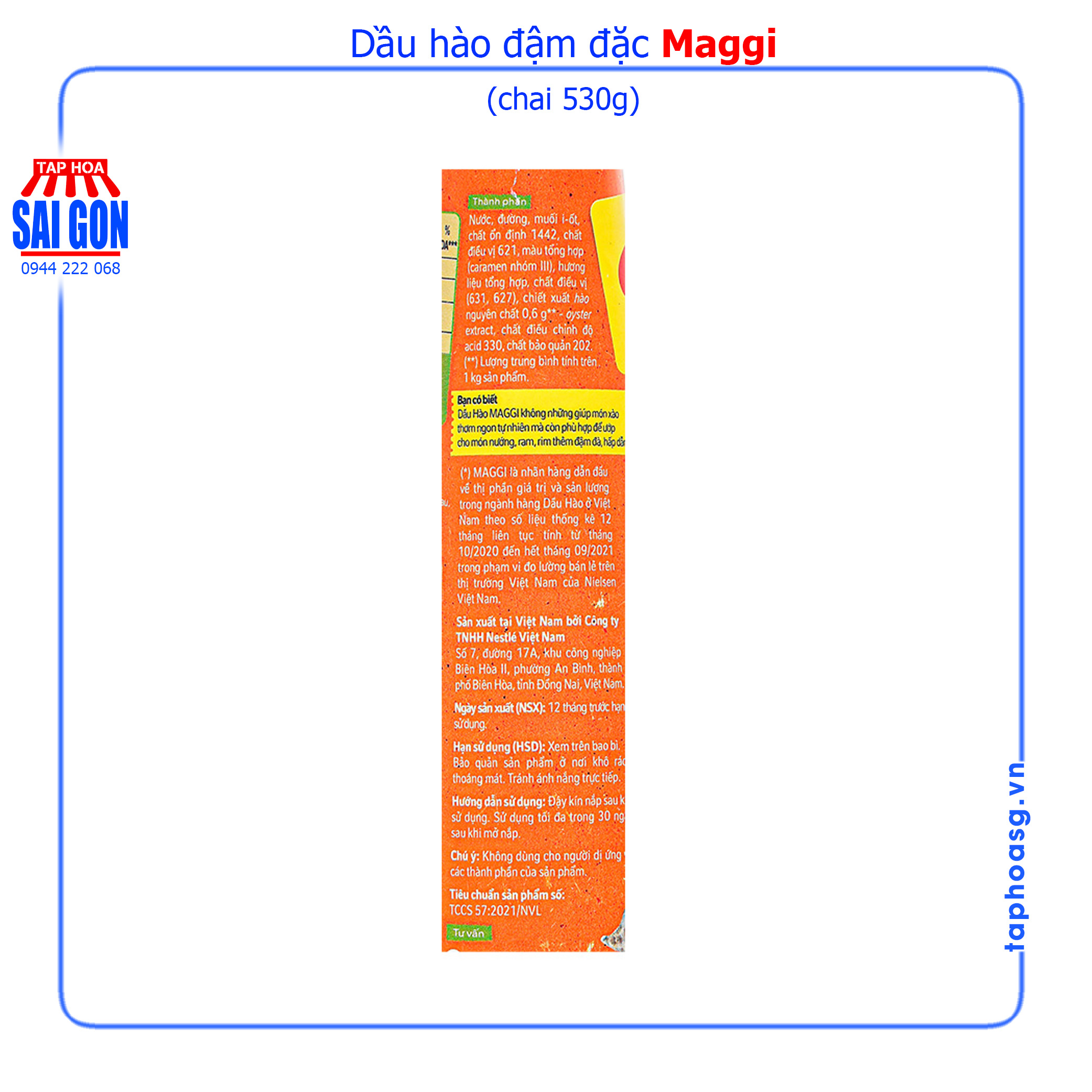 Dầu hào Maggi đậm đặc chai 530g