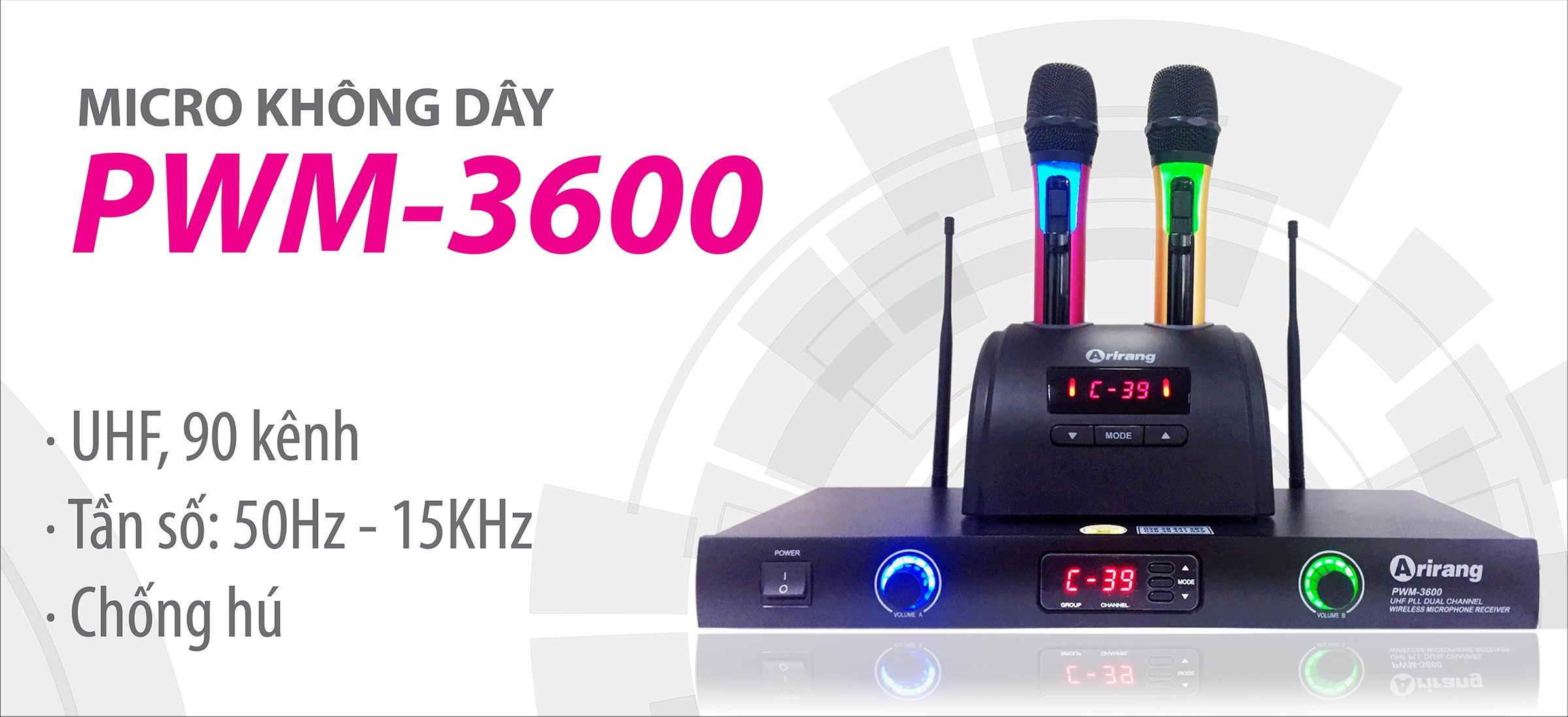 [HCM][Trả góp 0%]Micro Arirang Không Dây PWM-3600