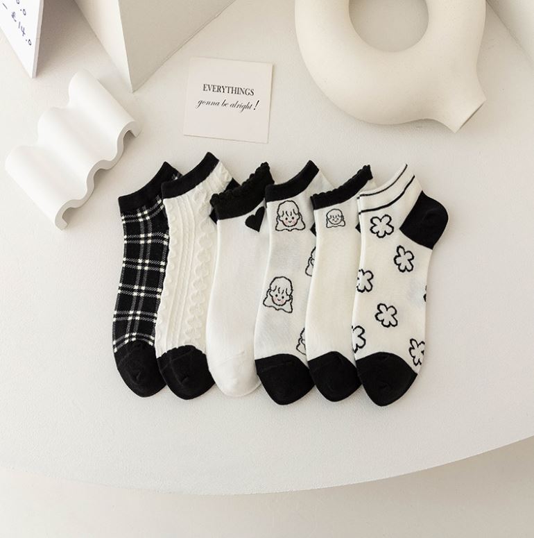 Set 10 Đôi Tất Vớ Nữ Cổ Bèo Black