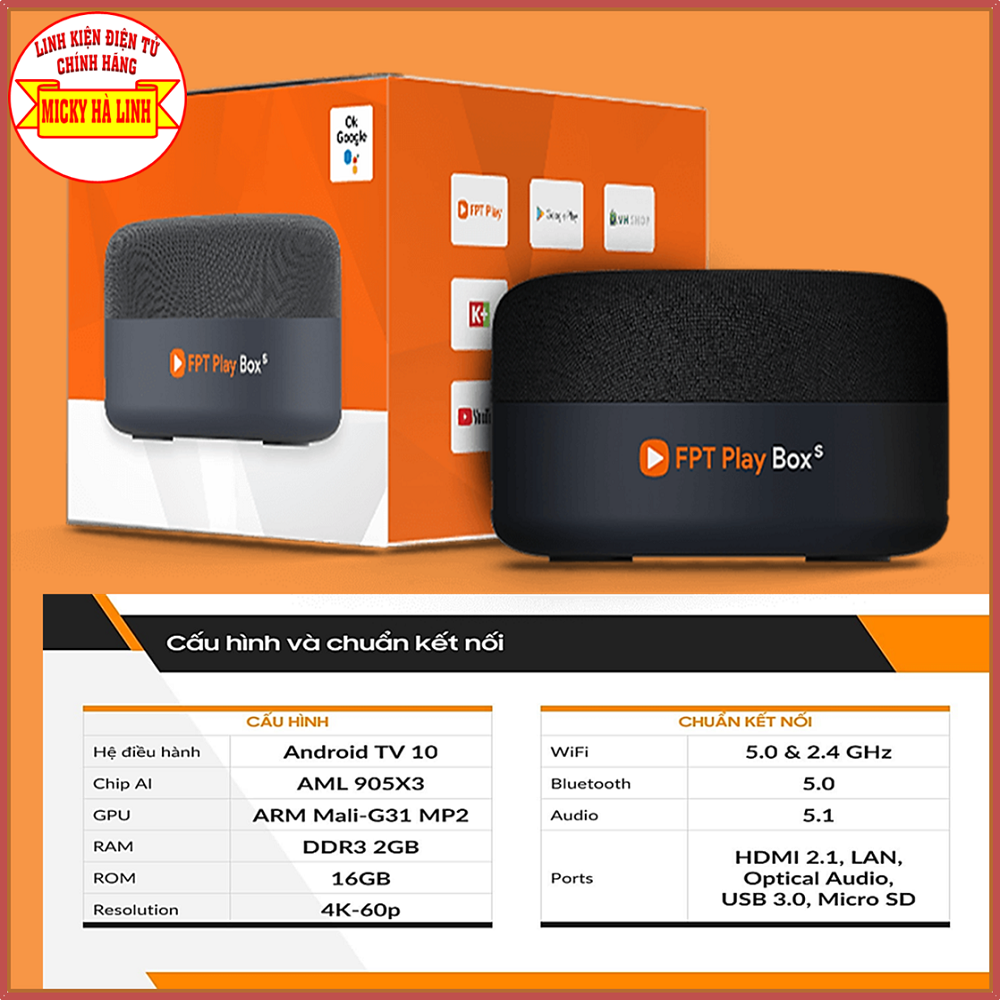 [HCM]FPT Play Box S 2021 CHÍNH HÃNG mã T590 Smart Home Smart hub điều khiển giọng nói không chạm hands free Android tv box Fpt Kết hợp Tivi Box và Loa thông minh