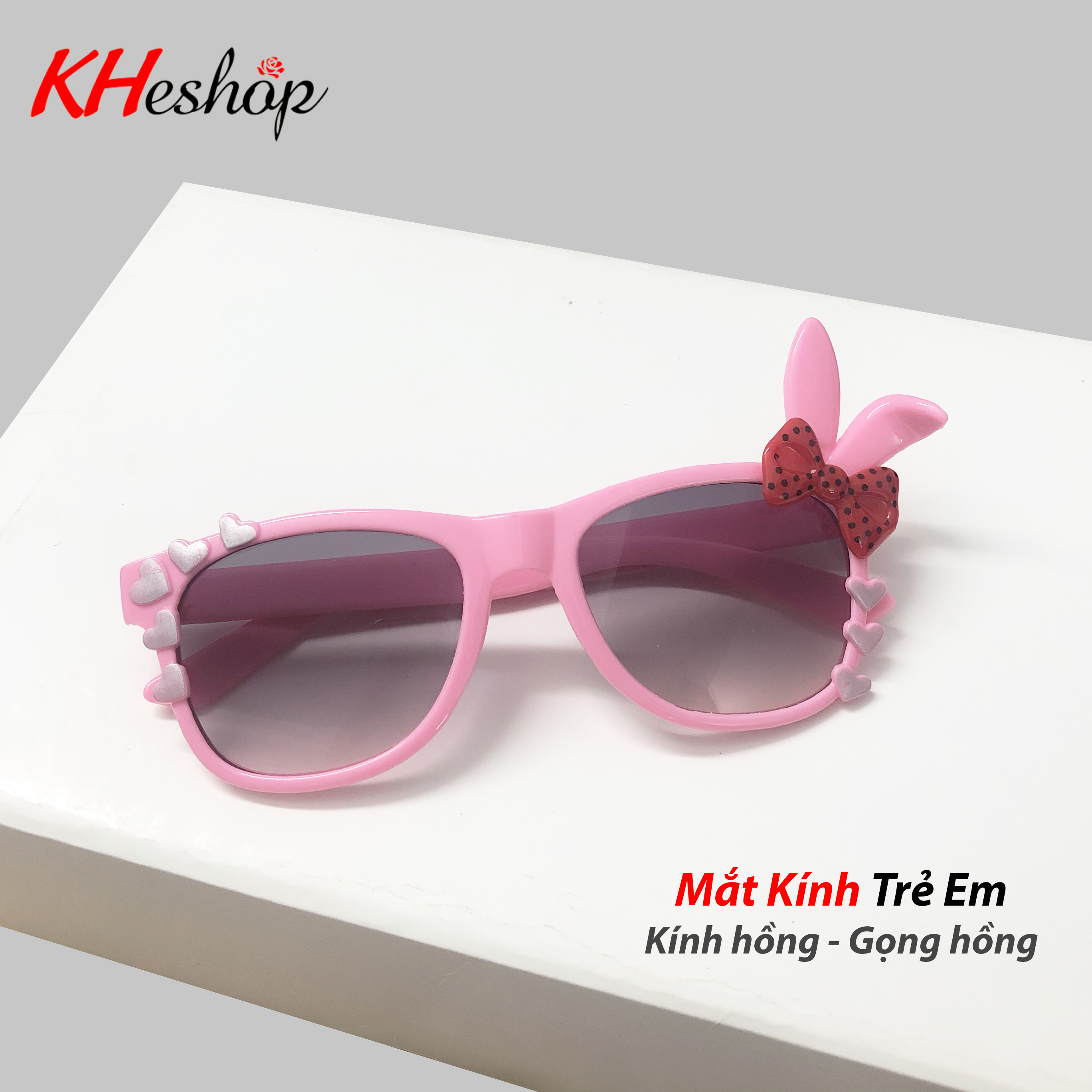 Kính Mát  Tai Thỏ Có Nơ Dễ Thương dành cho bé trai bé gái,Kính mắt Đi Nắng Chống Bụi Chống Tia UV400, - mã Y1364 - kheshop