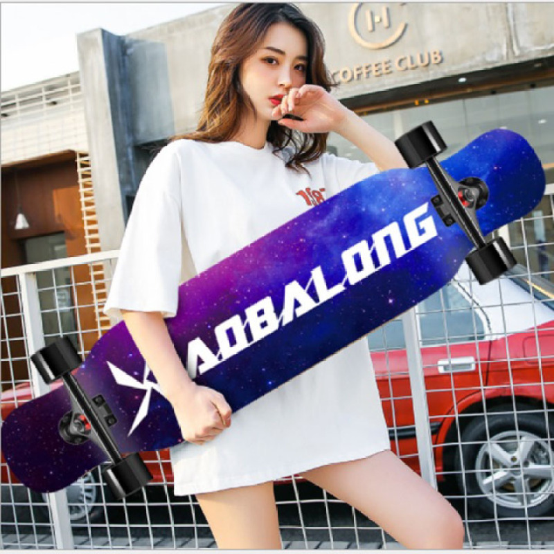 Ván trượt LONGBOARD, ván trượt dài size 107 cm dành cho nữ biểu diễn nhảy múa, ván trượt mặt nhám mặt hình nhiều họa tiết vật liệu gỗ cao cấp
