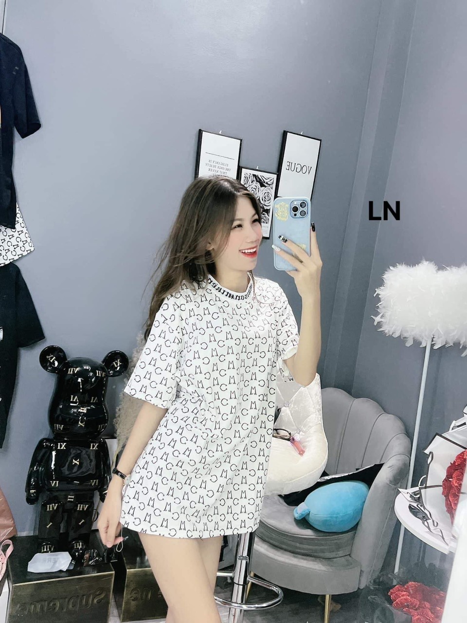 áo phông siêu hót m.k.c chất cotton mềm mátfom thụng.