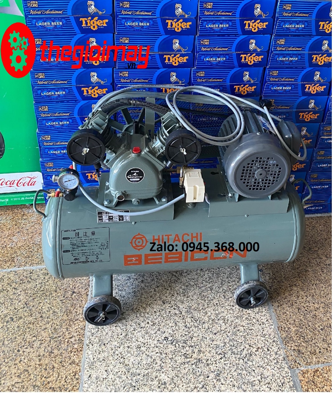 Máy nén khí 2×51 HITACHI 60l màu xám
