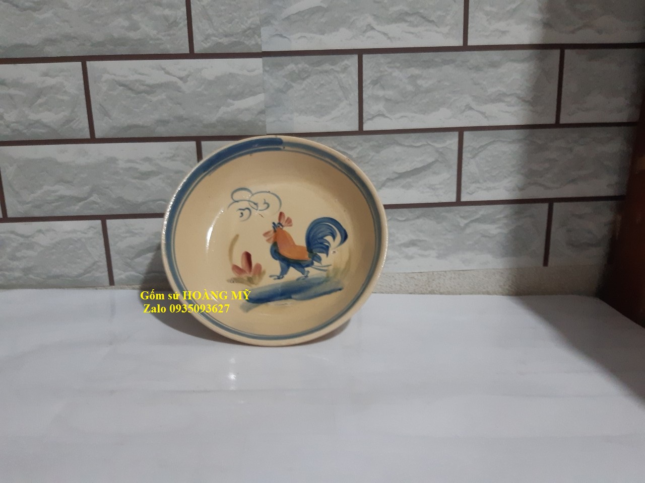 5 Đĩa con gà sâu lòng  20 cm ( sành)