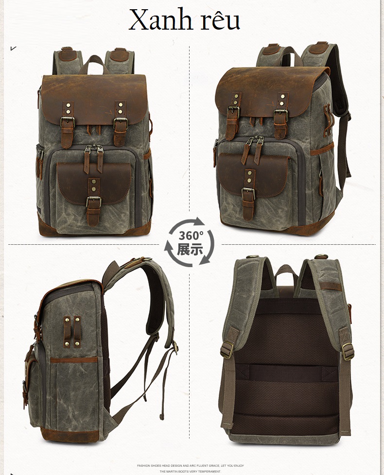 [HCM]Balo túi máy ảnh canvas Vintage.