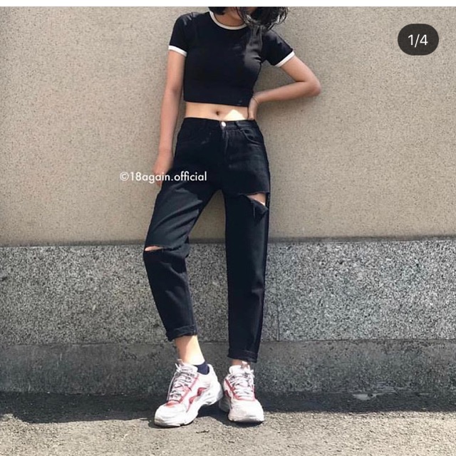 ⚡️Baggy Jeans Đen Rách