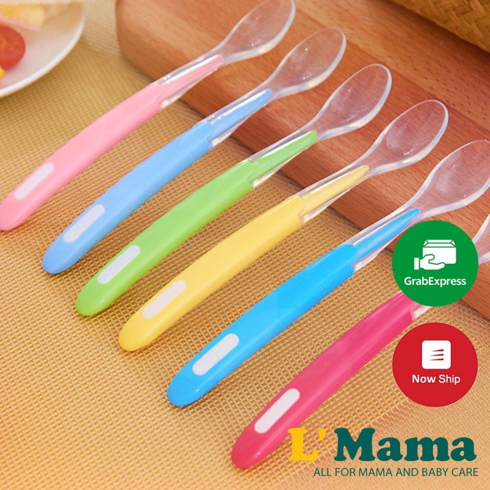 Thìa Ăn Dặm Silicon Cán Dài Siêu Mềm An Toàn Cho Bé