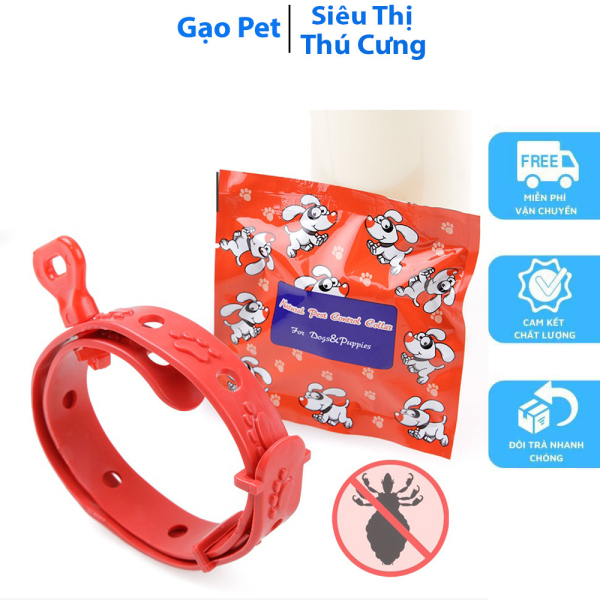 Vòng Cổ Chống Ve Rận Bọ Chét Cho Chó Mèo dưới 5kg - vòng cổ ve rận đỏ