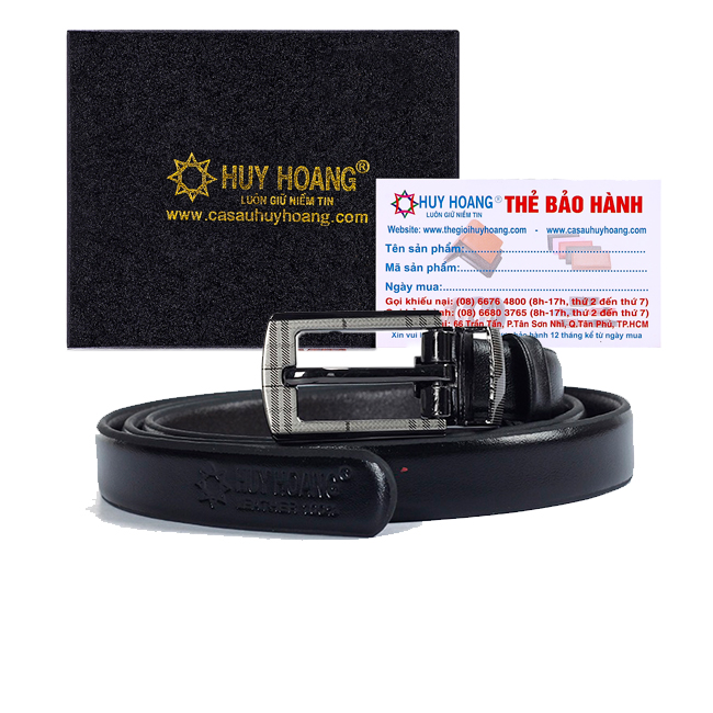 Thắt lưng nữ da bò 2P màu đen HK5115