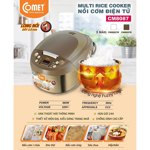 NỒI CƠM ĐIỆN TỬ COMET CM8087 1.8L