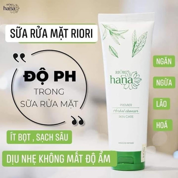 [MUA 1 TẶNG BÔNG TẨY TRANG 80M] Sữa Rửa Mặt Thảo Dược Riori Herbal Cleanser 120G