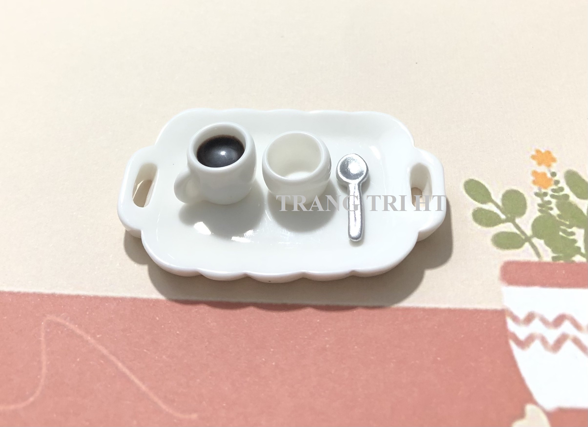 Mô hình Set đồ ăn bữa sáng trang trí nhà búp bê