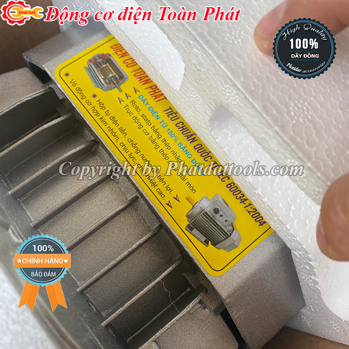 Động cơ điện 1 pha Toàn Phát tốc độ chậm 1.5-3Kw-Bảo hành 12 tháng