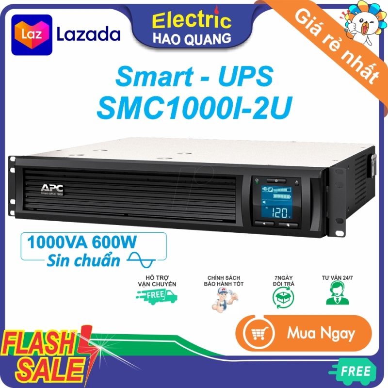 Bảng giá Bộ lưu điện SIN CHUẨN _ APC UPS Smart SMC1000I-2U LCD RM 2U (1000VA/ 600W) Phong Vũ
