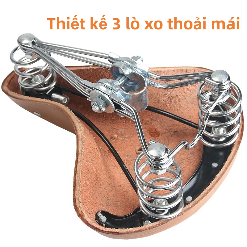 Ghế xe đạp da bò ghế da ba lò xo