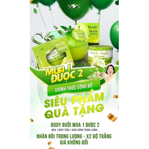 Body cốt ủ bưởi SON "ủ 1 lần là trắng" 200gr (mua 1 tặng 3)