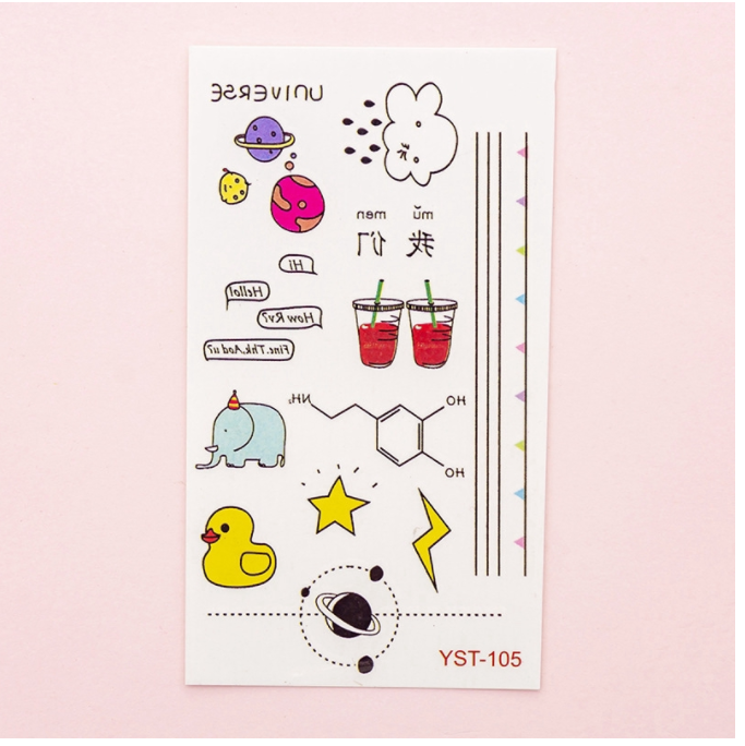 Sticker hình xăm, dán Anime dán trang trí, dễ thương