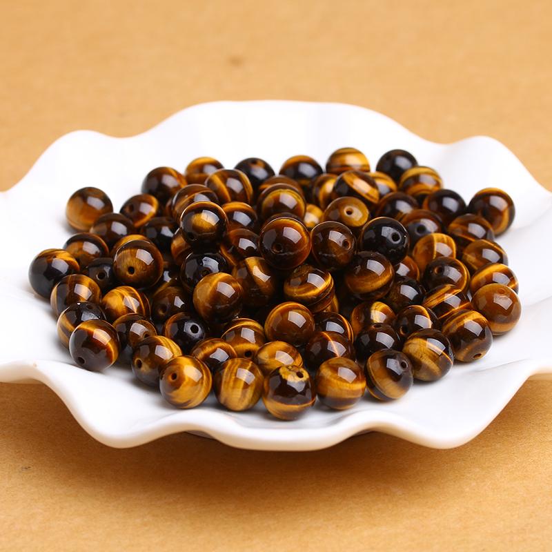 Hạt đá mắt hổ vàng đen dùng làm sản phẩm handmade DIY