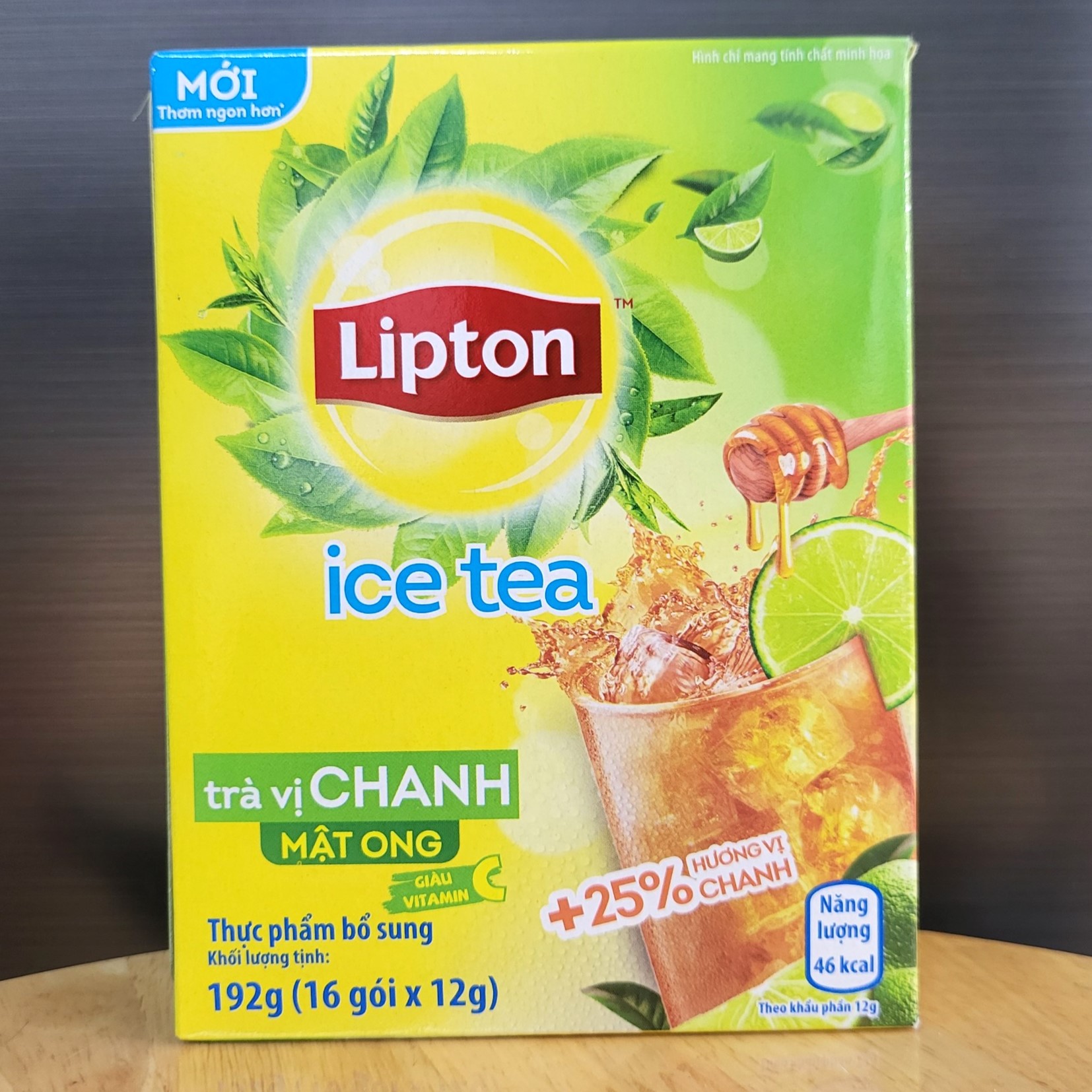 Lipton - hộp chanh 192g - trà vị chanh mật ong hòa tan / lemon with honey ice tea
